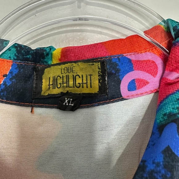 Love Highlight Exaggerated Puff Sleeve Mini Dress XL Multicolor Tiered - Picture 6 of 10